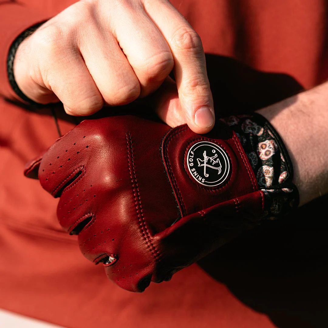 Dia de los Muertos Maroon Golf Glove - Image 5
